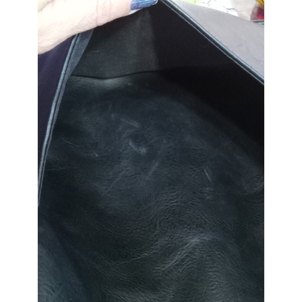 Ah Dorned Black Leather Crossbody Bag with Stripe Strap - Picture 7 of 16